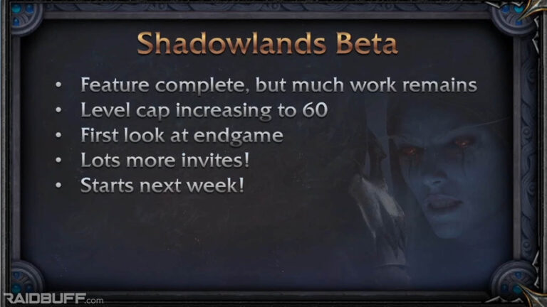 Shadowlands Beta Launching Next Week!